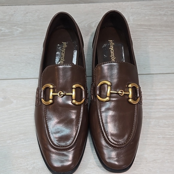Jeffrey Campbell By Free People Women Brown Loafers with Gold Accent 8.5 main image 12